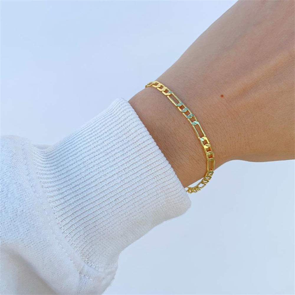 Bracelet Twist Cubain en Acier Inoxydable Doré pour Femme