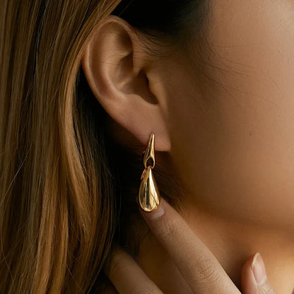 Boucles d'Oreilles Goutte d'Eau Irrégulière au Design Européen et Américain pour Femmes